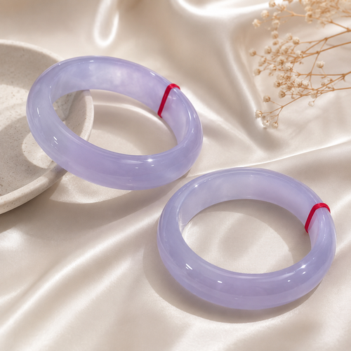 Lilac Lavender Gemstone Bangle Bracelet