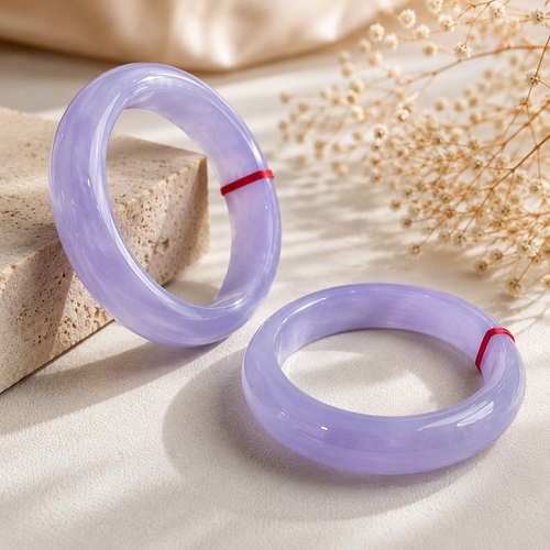 Lilac Lavender Gemstone Bangle Bracelet
