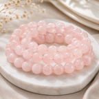 Blush Pink Gemstone Beaded Bracelet